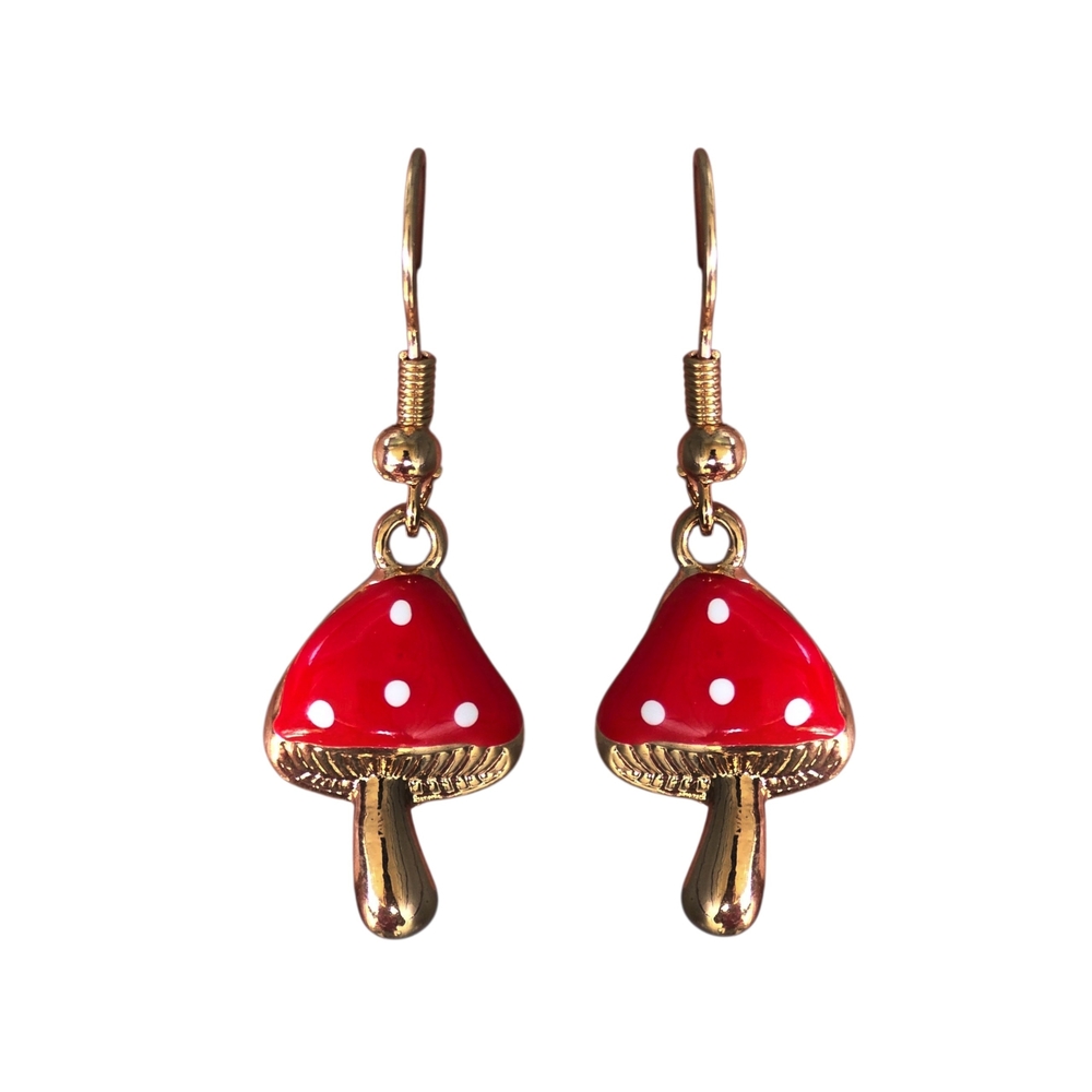 Mushroom Boho Earrings Dangle Y2K Vintage Jewelry Stainless Steel
